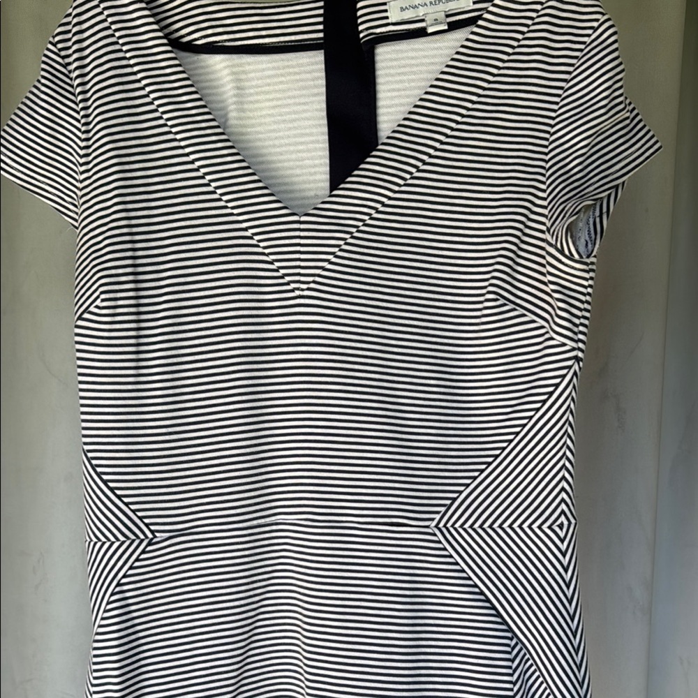 Banana Republic Black Sheath V-neck Dress